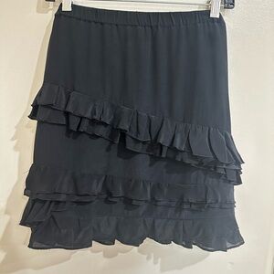 Elegant Black Ruffle Skirt